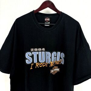 Vintage Harley Sturgis 2004 Shirt 4XL Biker Tee I Rode Mine! Shield Motorcycle